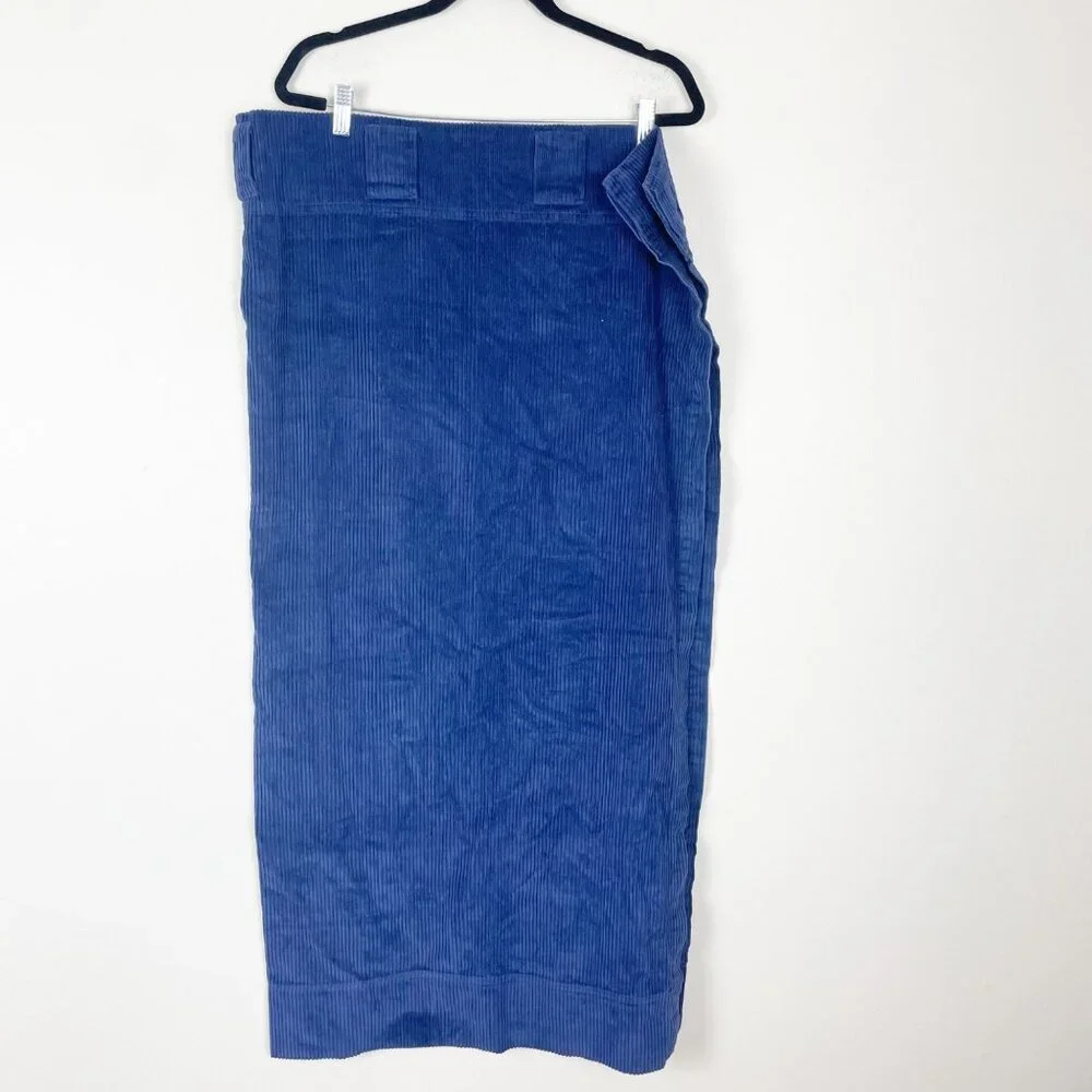 Pottery Barn Kids Cobalt Blue Corduroy Panel Belt‎ Loop Curtain 45x42 Nursery
